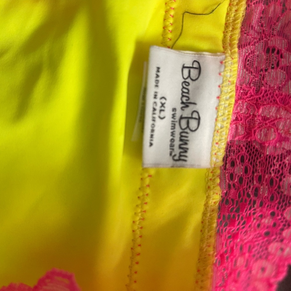 Beach Bunny Neon Yellow and Pink Lace Bikini Set BRAND NEW WITH TAGS - Picture 9 of 10